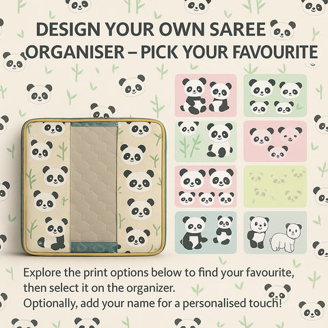 PANDA PRINT SAREE ORGANIZER  Customiser