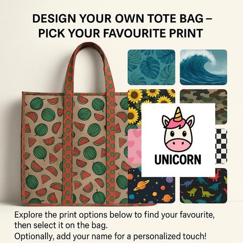 UNICORN  PRINT TOTE BAG Customiser