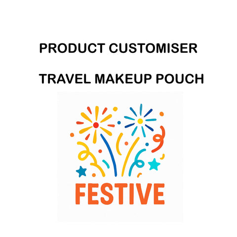 FESTIVE TRAVEL MAKEUP POUCH SET CUSTOMISER