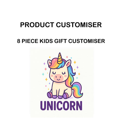 UNICORN  PRINT 8 PIECE KIDS GIFT CUSTOMISER