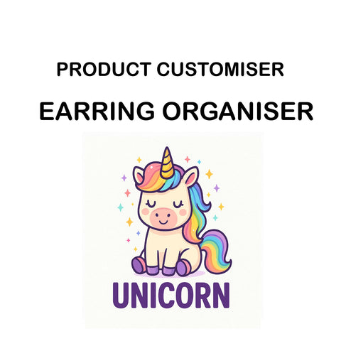 UNICORN PRINT EARRING ORGANIZER CUSTOMISER