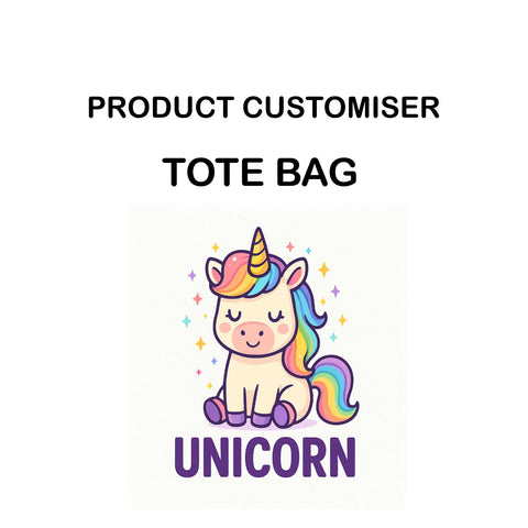 UNICORN PRINT TOTE BAG CUSTOMISER