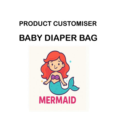 MERMAID PRINT BABY DIAPER BAG CUSTOMISER