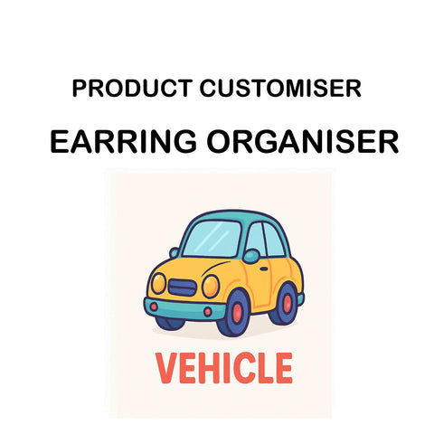 VEHICLE PRINT EARRING ORGANIZER CUSTOMISER