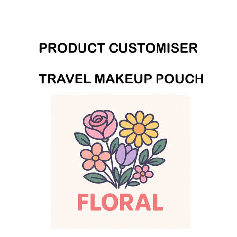 FLORAL PRINT TRAVEL MAKEUP POUCH SET CUSTOMISER
