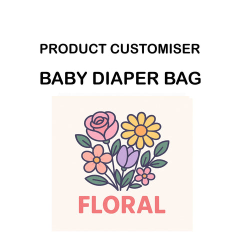 FLORAL PRINT BABY DAIPER BAG CUSTOMISER