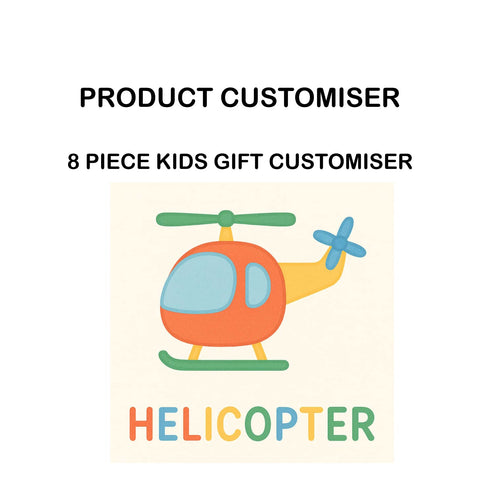 HELICOPTER PRINT 8 PIECE KIDS GIFT CUSTOMISER