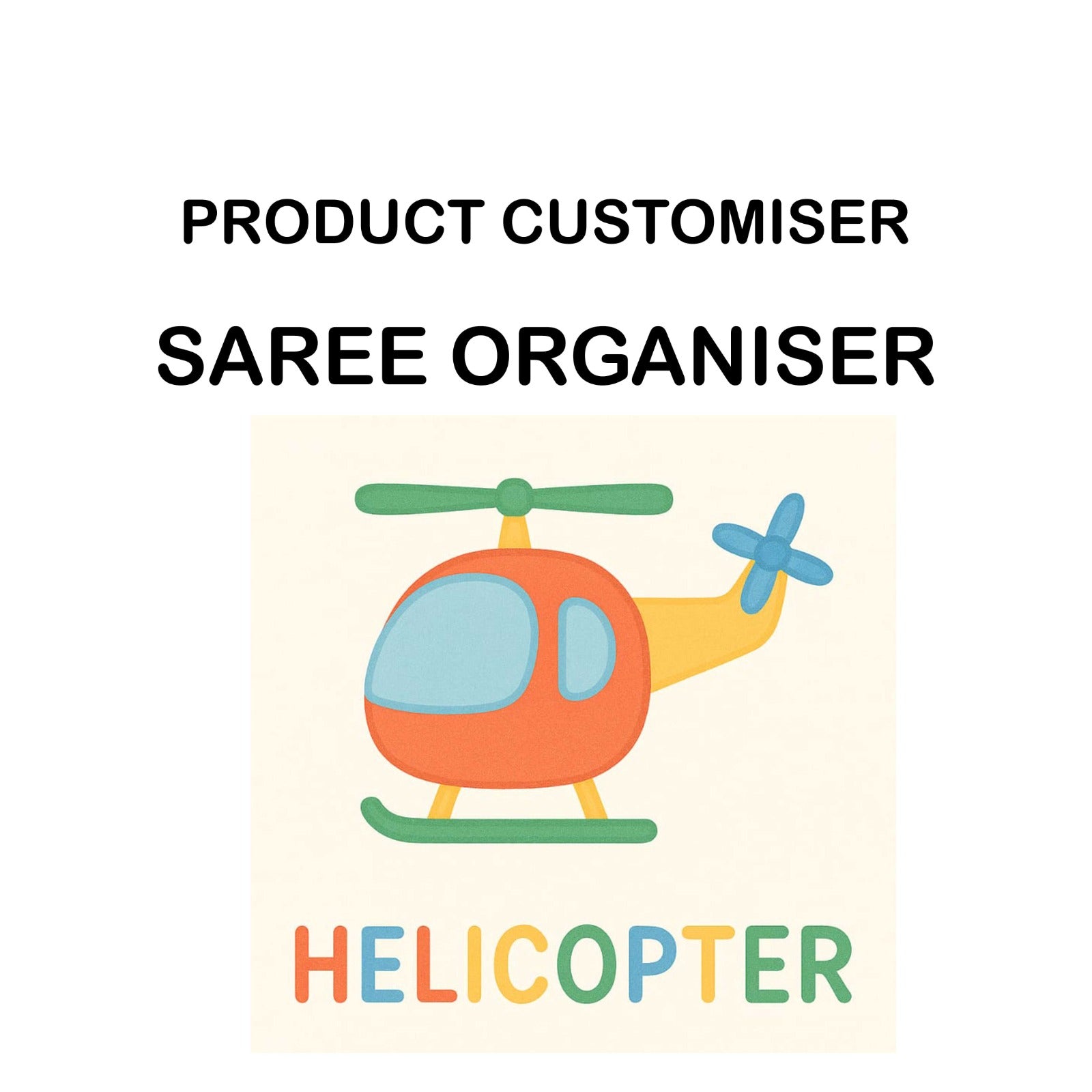 HELICOPTER PRINT GRAND SAREE ORGANISER CUSTOMISER