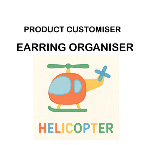 HELICOPTER PRINT EARRING ORGANIZER CUSTOMISER