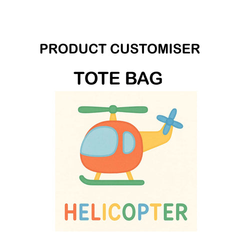 HELICOPTER PRINT TOTE BAG CUSTOMISER