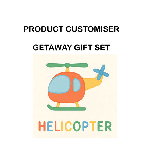 HELICOPTER PRINT GETAWAY GIFT SET CUSTOMISER
