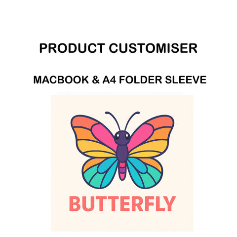 BUTTERFLY PRINT MACBOOK & A4 FOLDER SLEEVE CUSTOMISER