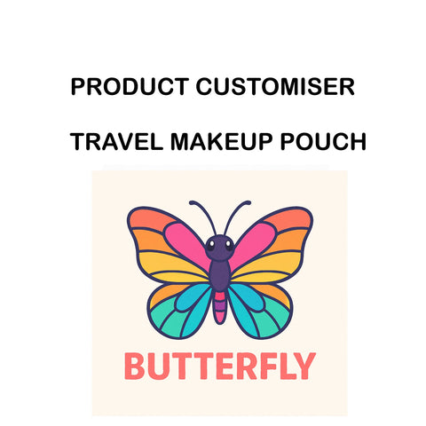 BUTTERFLY PRINT TRAVEL MAKEUP POUCH SET