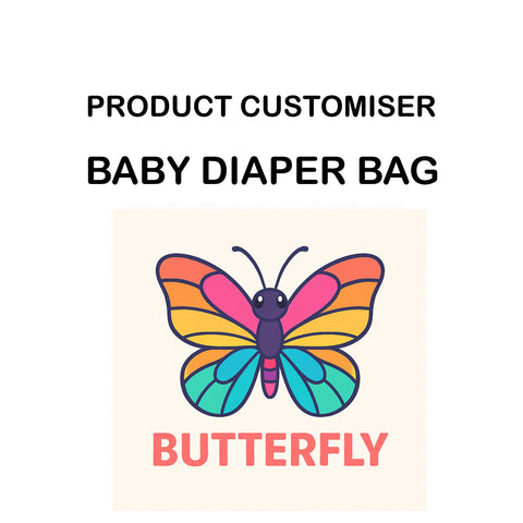 BUTTERFLY PRINT BABY DAIPER BAG CUSTOMISER