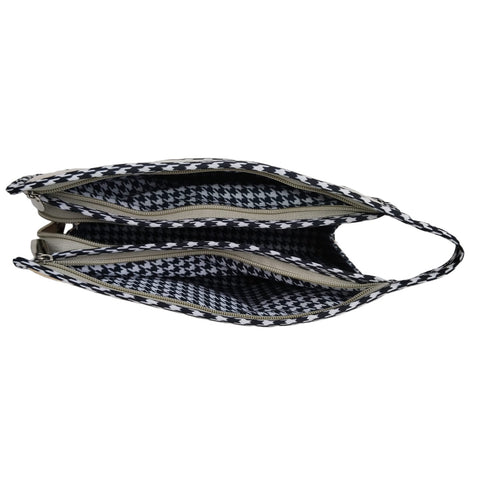 HONEYBEE DOODLE PRINT TRIOZIP TOILETRY BAG