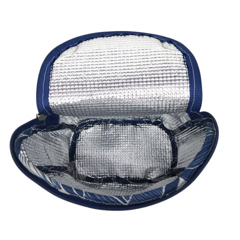 NAVY LOTUS PRINT SMART TIFFIN BAG