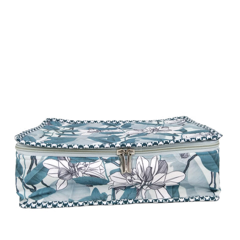 TEAL MAGNOLIA GROVE PRINT JEWELRY ORGANIZER