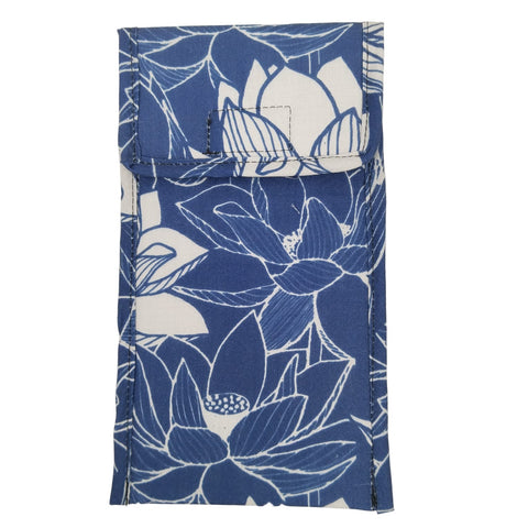 NAVY LOTUS PRINT TRAVEL DENTAL KIT