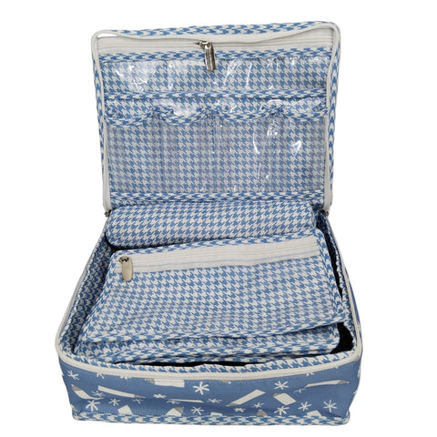 PENCIL FLAKES PRINT MULTIPURPOSE JEWELRY ORGANIZER SET