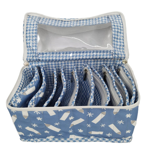 PENCIL FLAKES PRINT LUXE 10-POUCH EARRING ORGANIZER