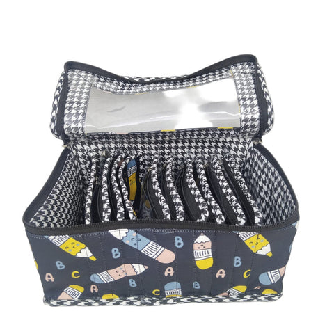 ABC DOODLE PRINT LUXE 10-POUCH EARRING ORGANIZER