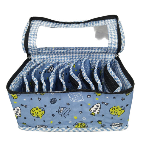 SPACE BUDDIES PRINT LUXE 10-POUCH EARRING ORGANIZER