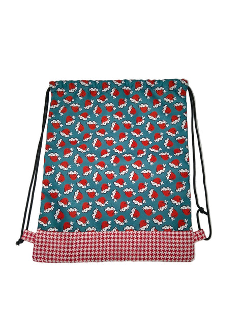 SANTA HAT PARADE PRINT DRAWSTRING BACKPACK