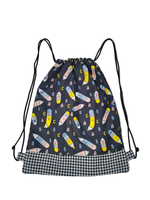 ABC DOODLE PRINT DRAWSTRING BACKPACK