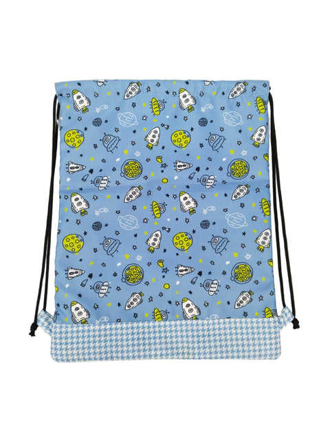 LITTLE ASTRONAUTS PRINT DRAWSTRING BACKPACK