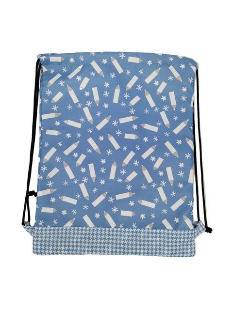 PENCIL FLAKES PRINT DRAWSTRING BACKPACK