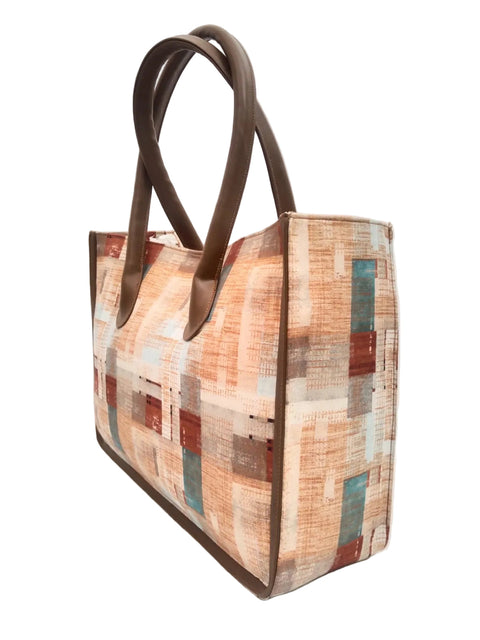 ABSTRACT GEOMETRIC TRAVEL LEATHER BAG