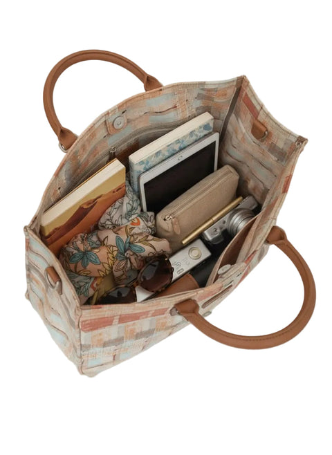 ABSTRACT GEOMETRIC TRAVEL LEATHER BAG