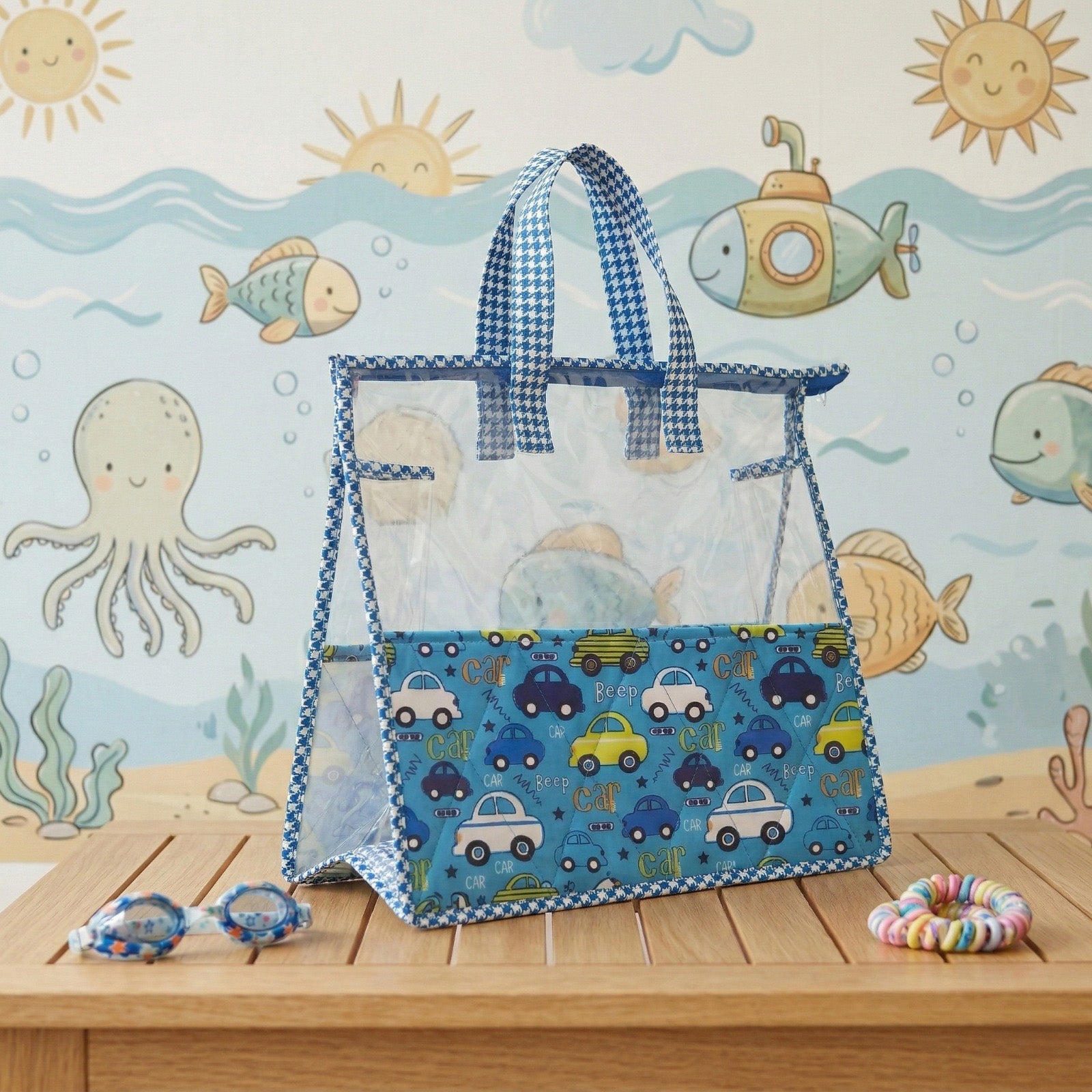 CAR CHAOS PRINT SWIMMING BAG