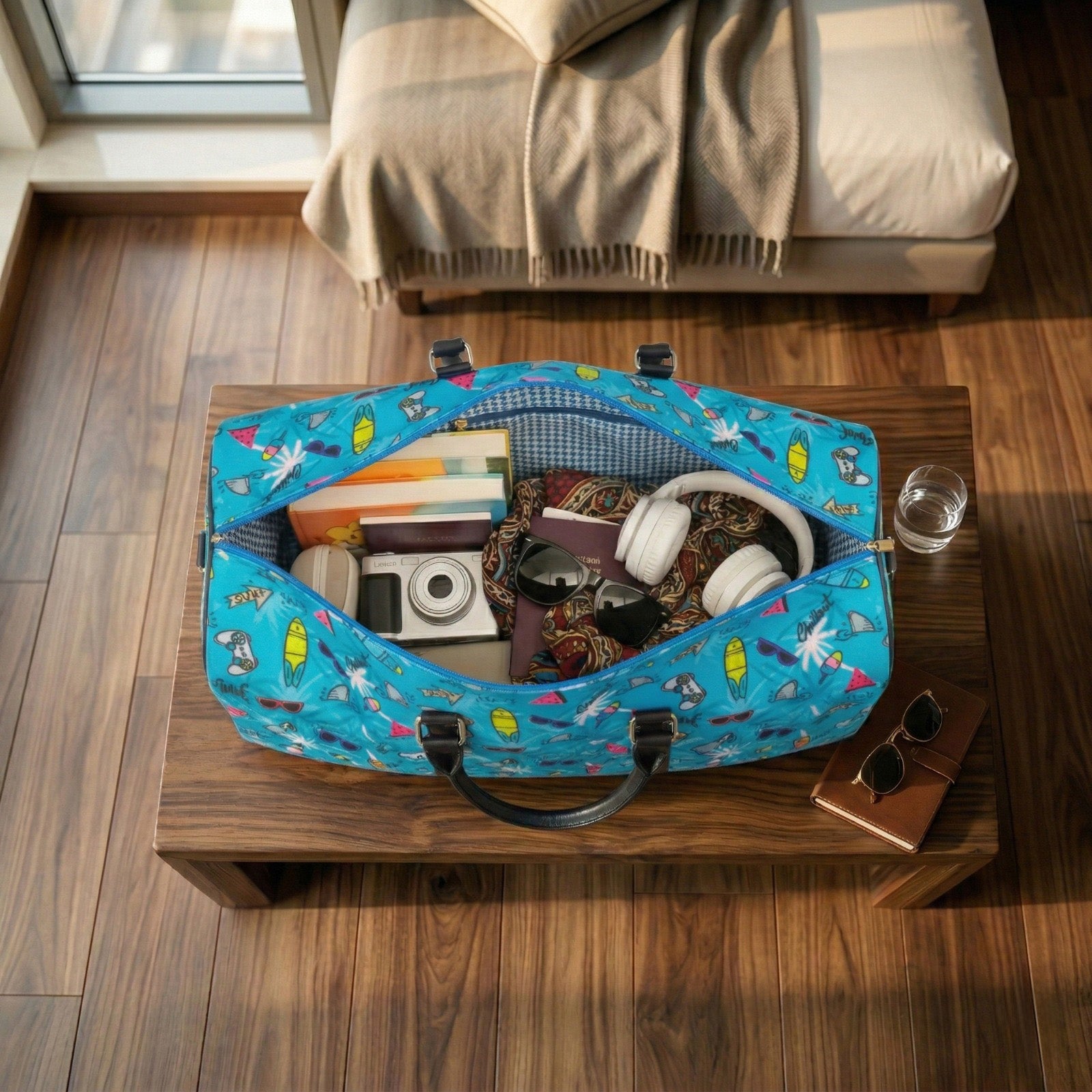RETRO RUSH PRINT DUFFLE BAG