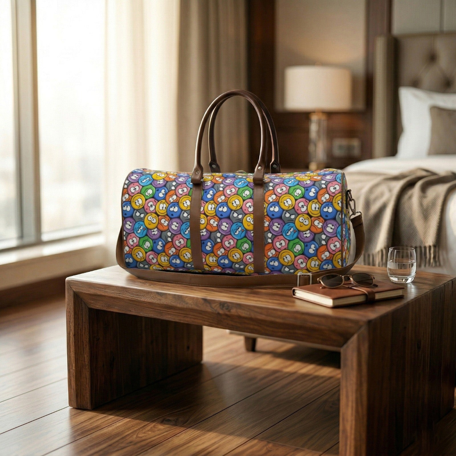 EMOJI EXPLOSION PRINT DUFFLE BAG