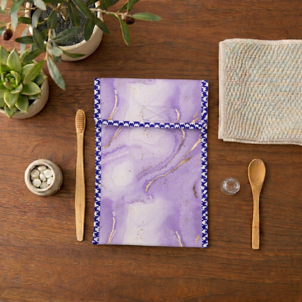MOONLIT LAVENDER PRINT TRAVEL DENTAL KIT