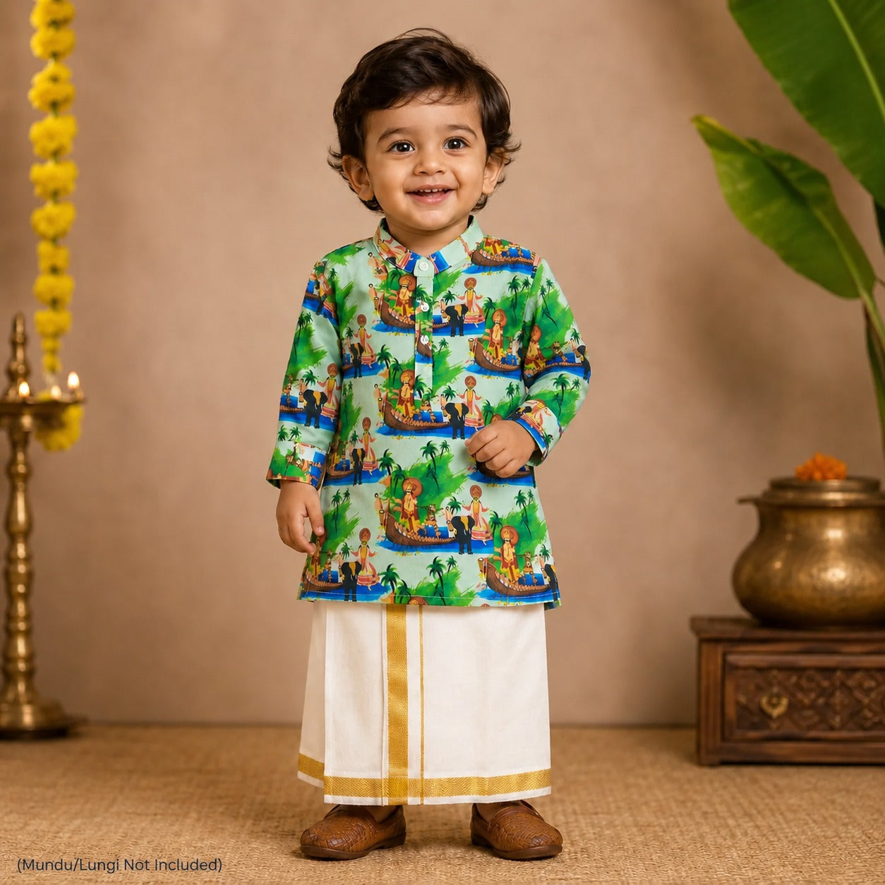 Kerala Boat Race Personalized Kurta for Kids
