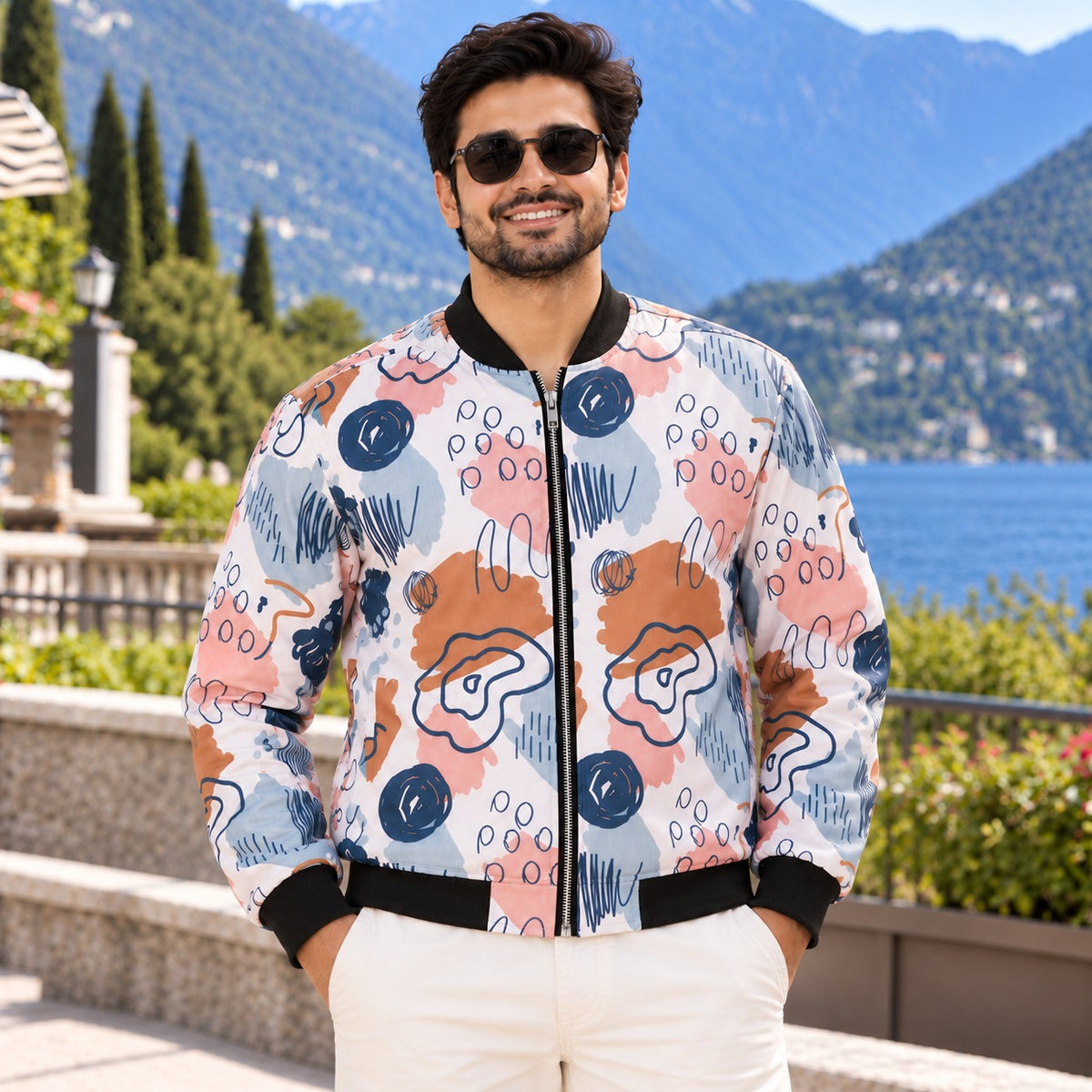 CLASSY ABSTRACT PRINTED Bomber Jackets