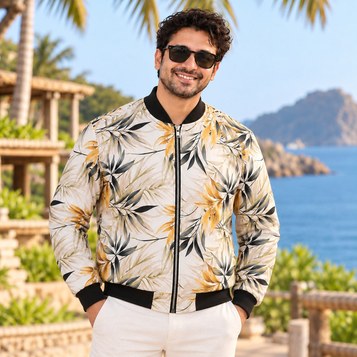 LIGHT COLOUR TROPICAL PRINTED Bomber Jackets