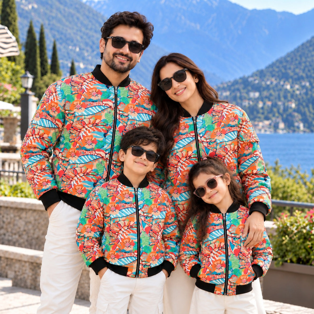 ORANGE TROPICAL PRINTED Bomber Jackets