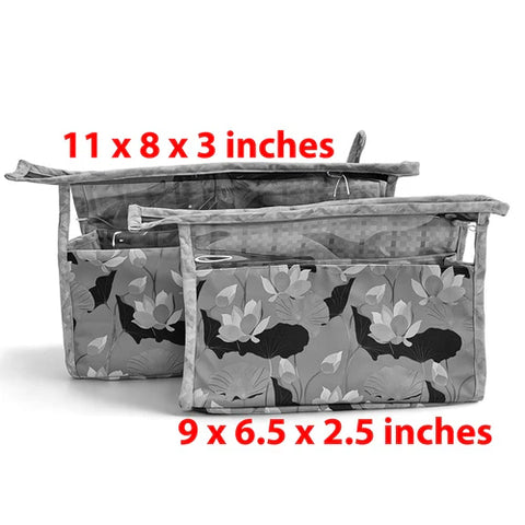 SCARLET ROSE PRINT TRAVEL MAKEUP POUCH SET