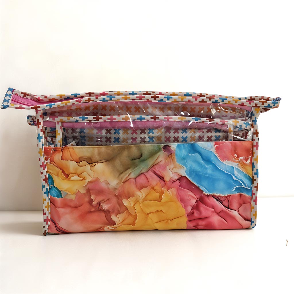 COLOR CRUSH PRINT TRAVEL MAKEUP POUCH SET