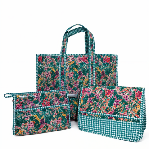 EMERALD GARDEN PARTY TOTE BAG SET