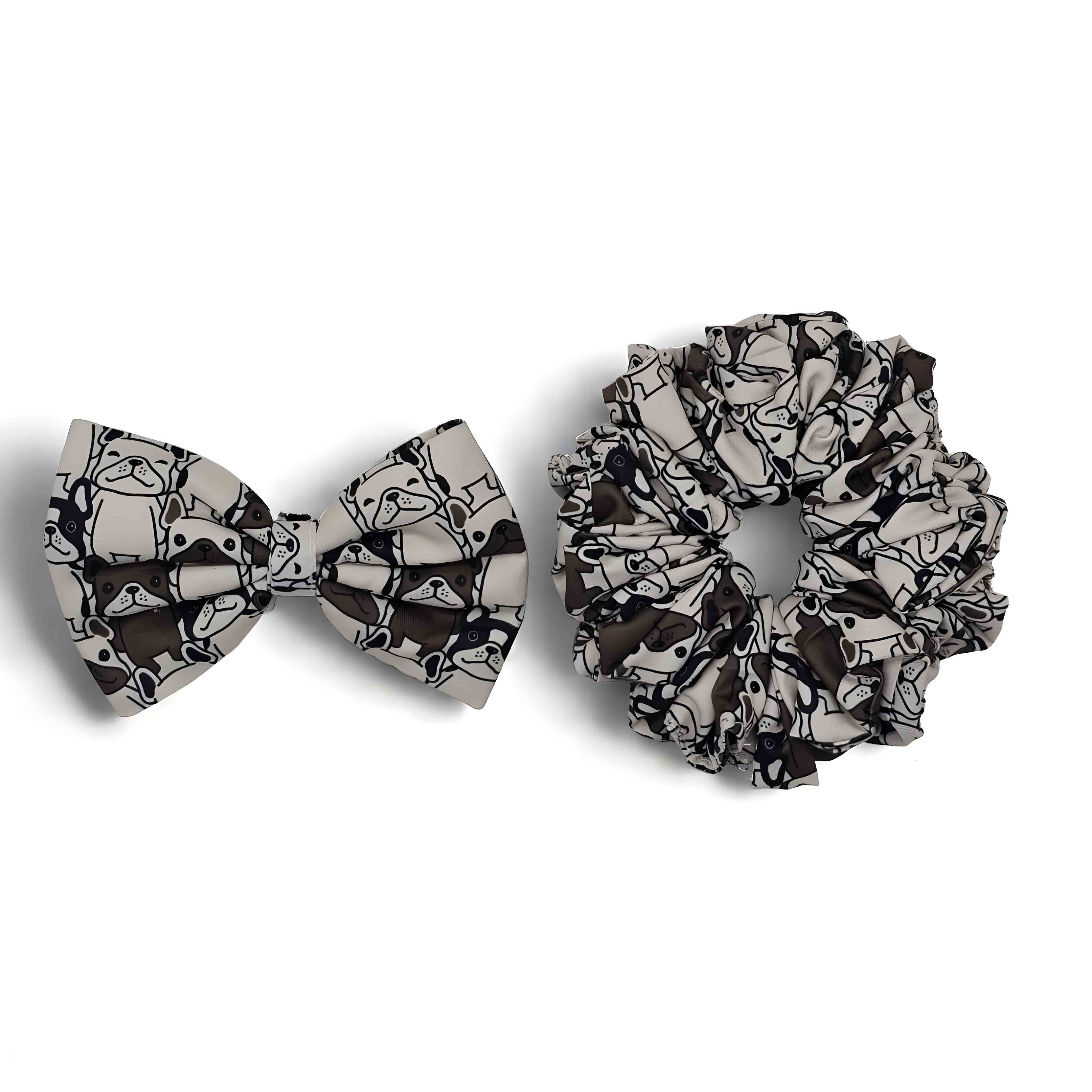 Pawfect Pals Print Scrunchie & Bow Combo