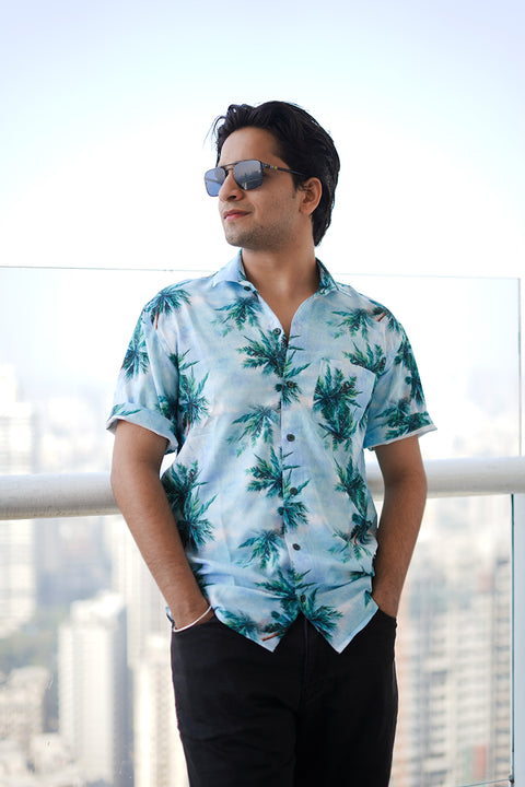Palm Printed Unisex Couple Shirt