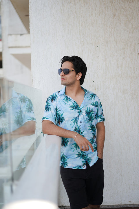 Palm Printed Unisex Couple Shirt