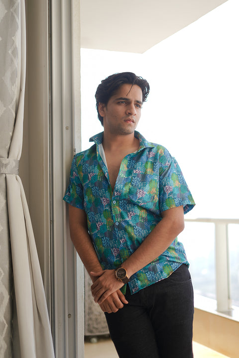 Tropical blue Couple shirt