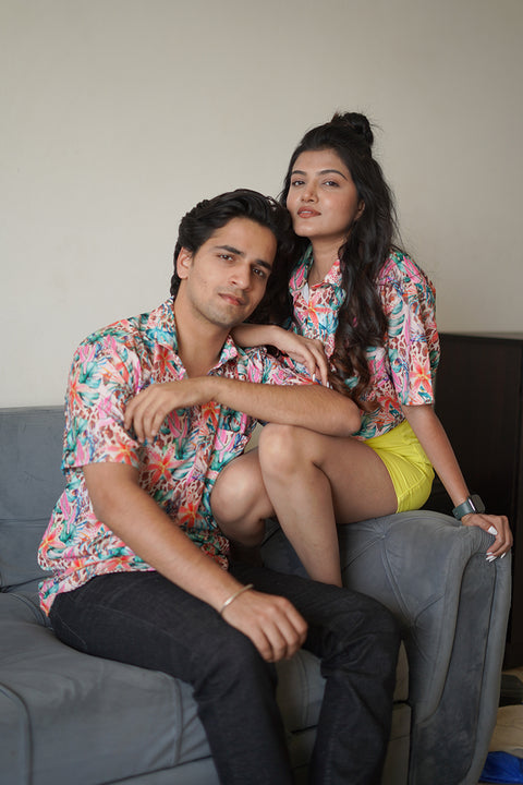 Tropical multi Couple shirt