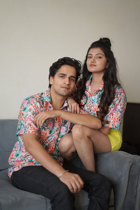 Tropical multi Couple shirt