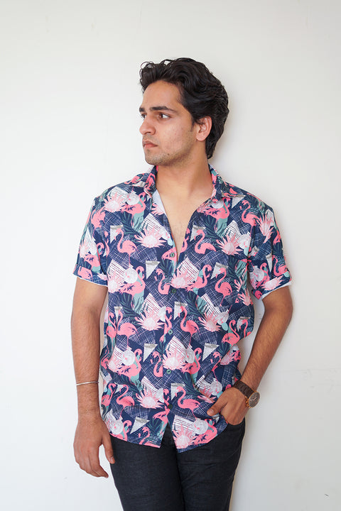 Blue flamingo Couple shirt